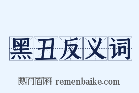 黑丑反义词是什么意思的图片